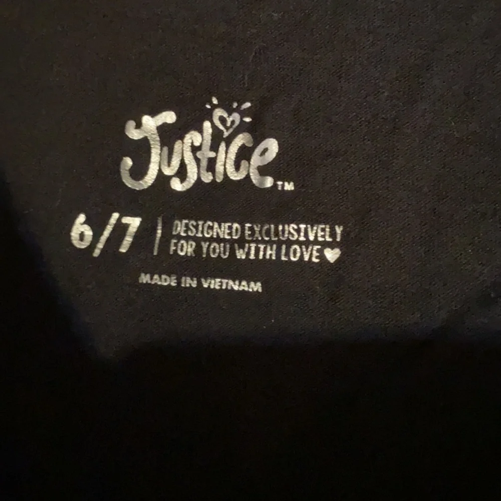 Justice Girls Be Unique Pineapple Glitter Graphic Tee Navy Size 6/7